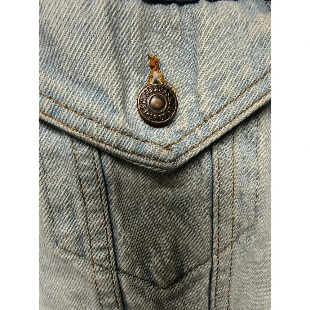 Vintage 1988 LEVI'S 70507 0234 Jean Jacket Size L USA Trucker Denim Light Blue
